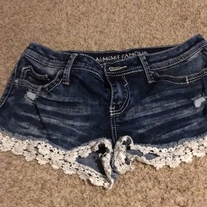Cute jean shorts with a ruffle